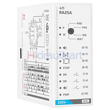 Relé de alternancia para central 2 motores y alarma RA25A