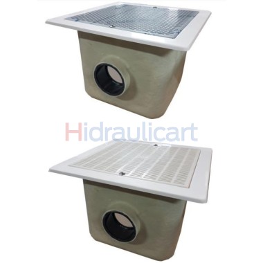 Desagüe inferior poliéster y fibra de vidrio 330 mm x 330 mm