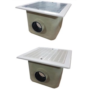Desagüe inferior poliéster y fibra de vidrio 330 mm x 330 mm