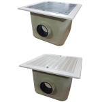 Desagüe inferior poliéster y fibra de vidrio 330 mm x 330 mm